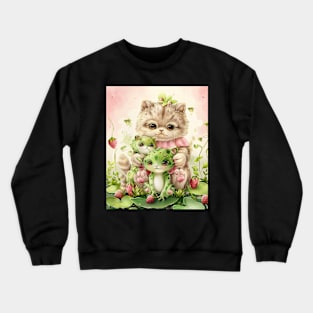 Cat Strawberry Lullaby Crewneck Sweatshirt